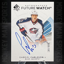 2017-18 SP Authentic - Gabriel Carlsson Rookie RC AUTO #/999 - #128 BLUE JACKETS
