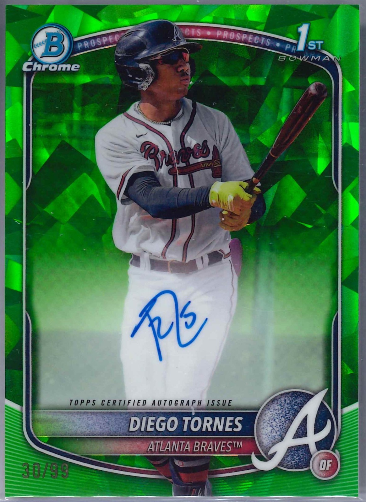 2025 Bowman Chrome Sapphire Diego Tornes Auto Green Refractor 1st #/99
