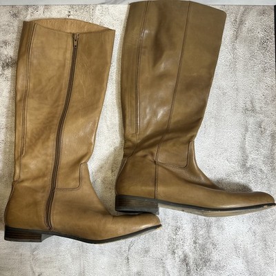 Corso Como Womens Tall Riding Boots equestrian Brown Leather Zip Knee High Sz10