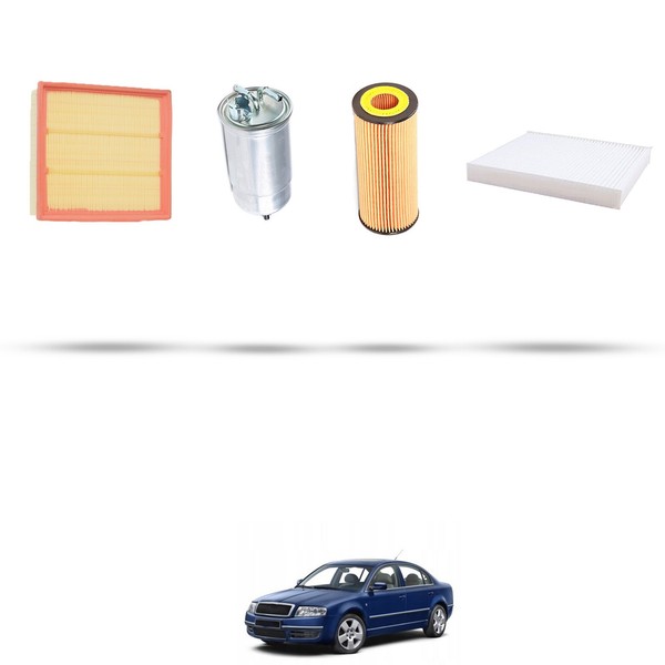 Hoffcar Wartungskit - 4 Filter FüR Skoda Superb I (3U) 2.0 TDI 91KW Ab 2006-image