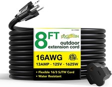 Go Power Inc. GG-13708BK 16/3 SJTW Outdoor Extension Cord