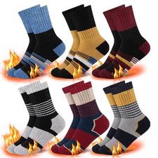 Kids Wool Socks for Boys Girls Winter Warm 7-10 Years Multicolor-c 6 Pairs