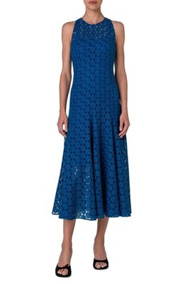 Akris Punto New Dot Guipure Lace A-Line Midi Dress $1,690 sz 12 US