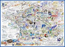 Comical Map Of France, Artwork By Tim Bulmer - 100