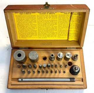 VINTAGE BERGEON No.30086/87/88 BUSHING TOOL ACCESSORIES CUTTERS PUSHERS STUMPS