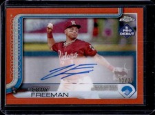 2025 Topps Pro Debut Cody Freeman Chrome Auto Orange Lava Refractor #/25