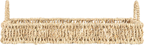 Woven Seagrass Scalloped Rectangular Trays, Set of 2, Natural - Picture 3 of 12