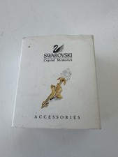 Swarovski Crystal Memories Crystal Rose Pin Attachment Brooch Gold Tone Boxed