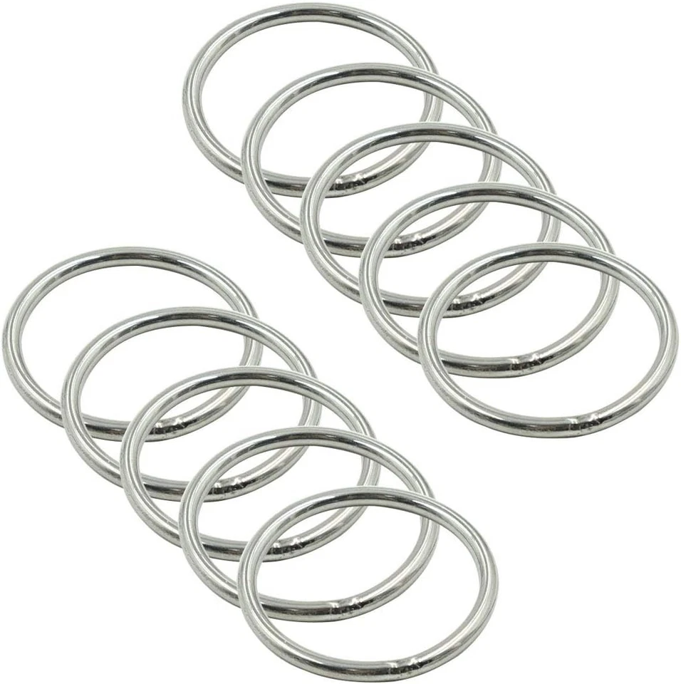 Anillos tóricos multiusos de acero inoxidable soldados 3 mm/0,12" de espesor 40 mm/1,57"... Foto 2 de 4