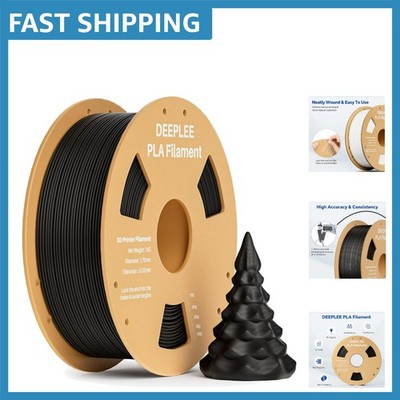 1kg Vacuum-Sealed Black PLA 1.75mm Filament - Compatible with Most FDM Printers