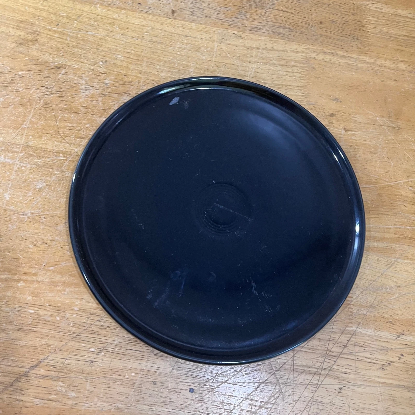 Fiesta Black Pizza Pan Baking Stone 12 inch Ceramic Serving Tray Vtg Style USA