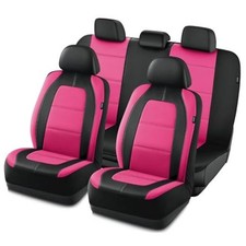 Car Seat Cover Leather Car Seat Cover Automotive Full Set Hot Pink Full Set