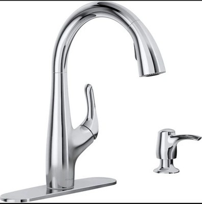 KOHLER Alle Polished Chrome Single Handle High-arc Kitchen Faucet w/Sprayer Func