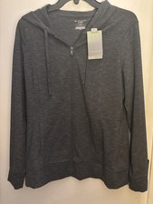 New Tek Gear Dry Tek Woman s L Charcoal Activewear Jacket Full Zip Cotton/Poly