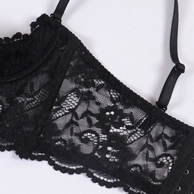 Underwear Open Nipple Sexy Lingerie Intimates Women Lace Half Cup Bra