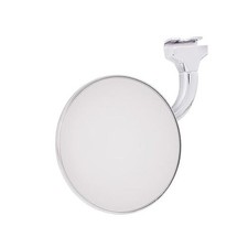 C5001-1 Polished Stainless Steel 3  Curved Arm Peep Mirror, Flat Mirror,