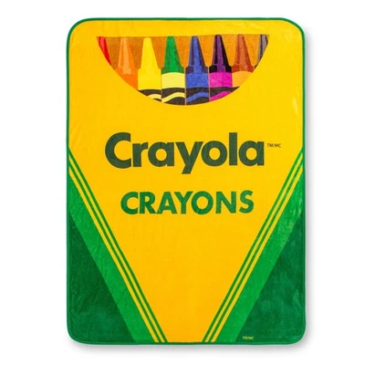 SILVER BUFFALO Crayola Crayon Box Retro Fleece Throw Blanket | 45 x 60 Inches