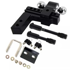 Adjustable Trailer Hitch Fits 2 Receiver 6 Droprise Stainless Steel Locks New