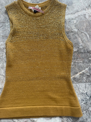 Dirk Bikkembergs Vintage stunning sleeveless gold knit top sz small Belgium