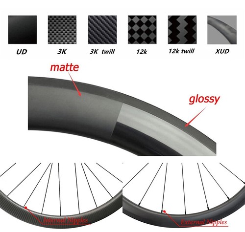 700c Road Gravel Bicycle Tubeless Tubular Carbon Rim 30*28mm UD 3K 12K Ring - Picture 10 of 17