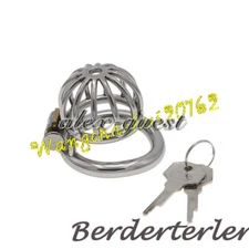 Stainless Steel Cage Chastity Lock Outdoor Wear CB Lock Rings Chastity Device