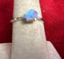 sterling silver stackable ring Size 9 Labradorite Raw