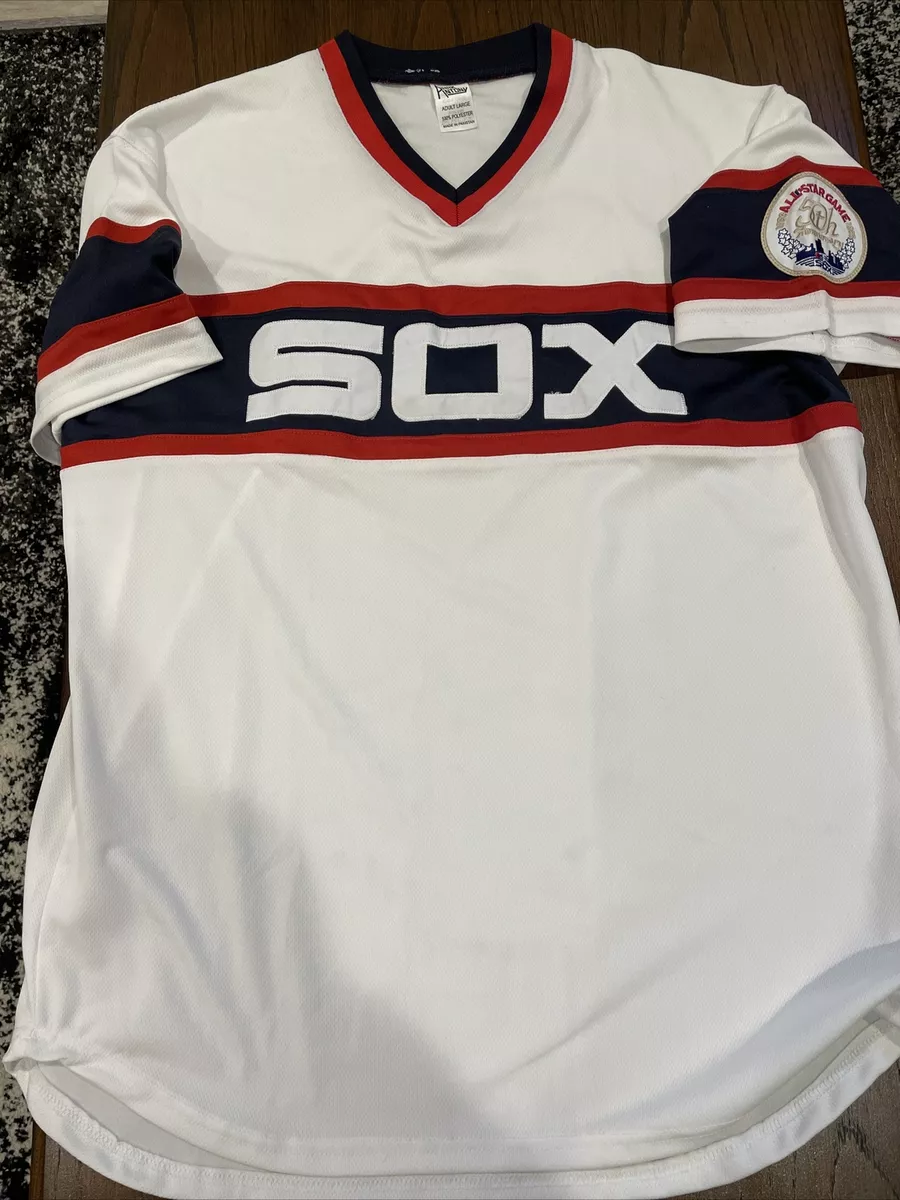 CHICAGO WHITE SOX 1983 STYLE WHITE PULLOVER JERSEY WITH ALL-STAR GAME PATCH  1190