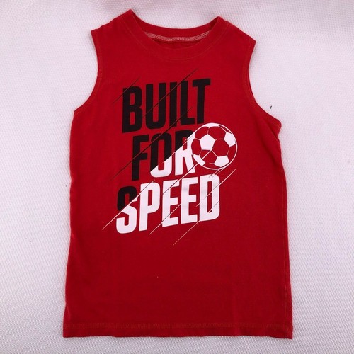Carters 2 T-Shirts Boys Size 6 Red Blue Sports Soccer Basketball Sleeveless - Picture 3 of 8