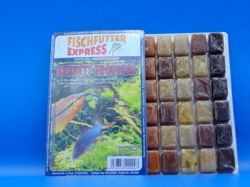 FISCHFUTTER EXPRESS Sextett Tropical 40x 100g Blister Frostfutter