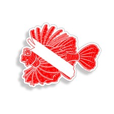 Lion Fish Scuba Dive Sticker Diver Down Flag Cup Cooler Car Window Bumper Decal