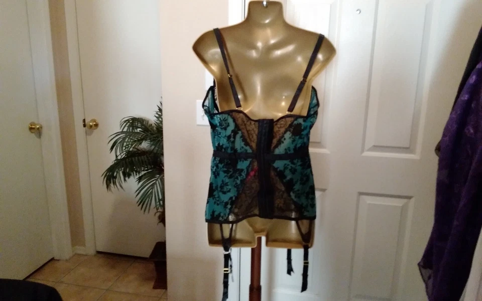 Bustier Mujer Verde Esmeralda y Negro Siete hasta Medianoche 3xl/4xl Foto 4 de 4