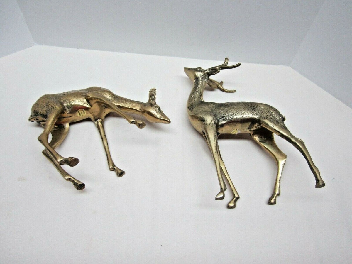 ❤限定復刻!DeerDeer父謹製2025年Bracelet❤✨️ Vintage Solid Brass Buck and Doe Deer Statues from Korea | eBay
