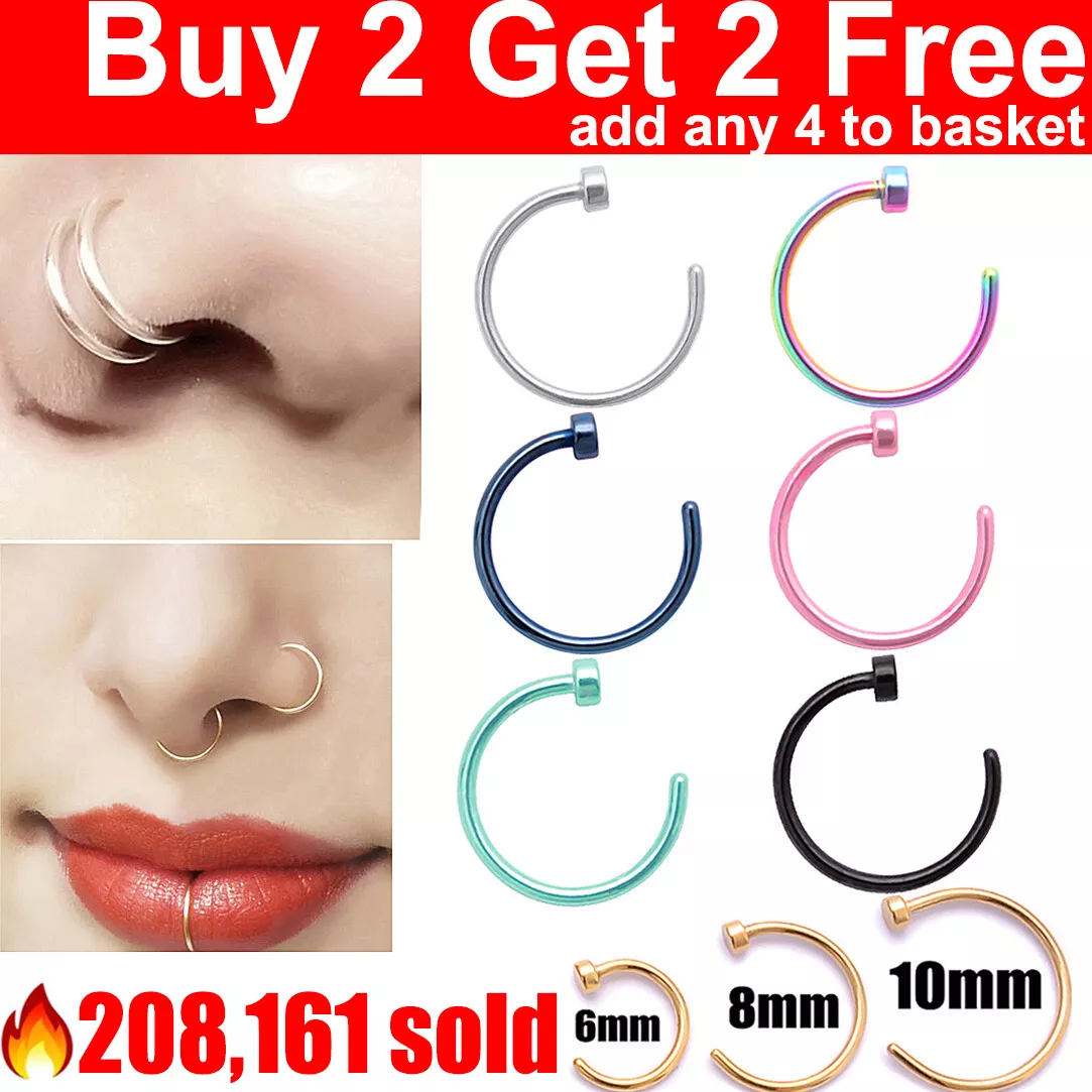 Buy screw lock nose pin bird screw lock nose pin with rhodium plating  nosepin | Fake nose rings, Nose ring, Indian nose ring