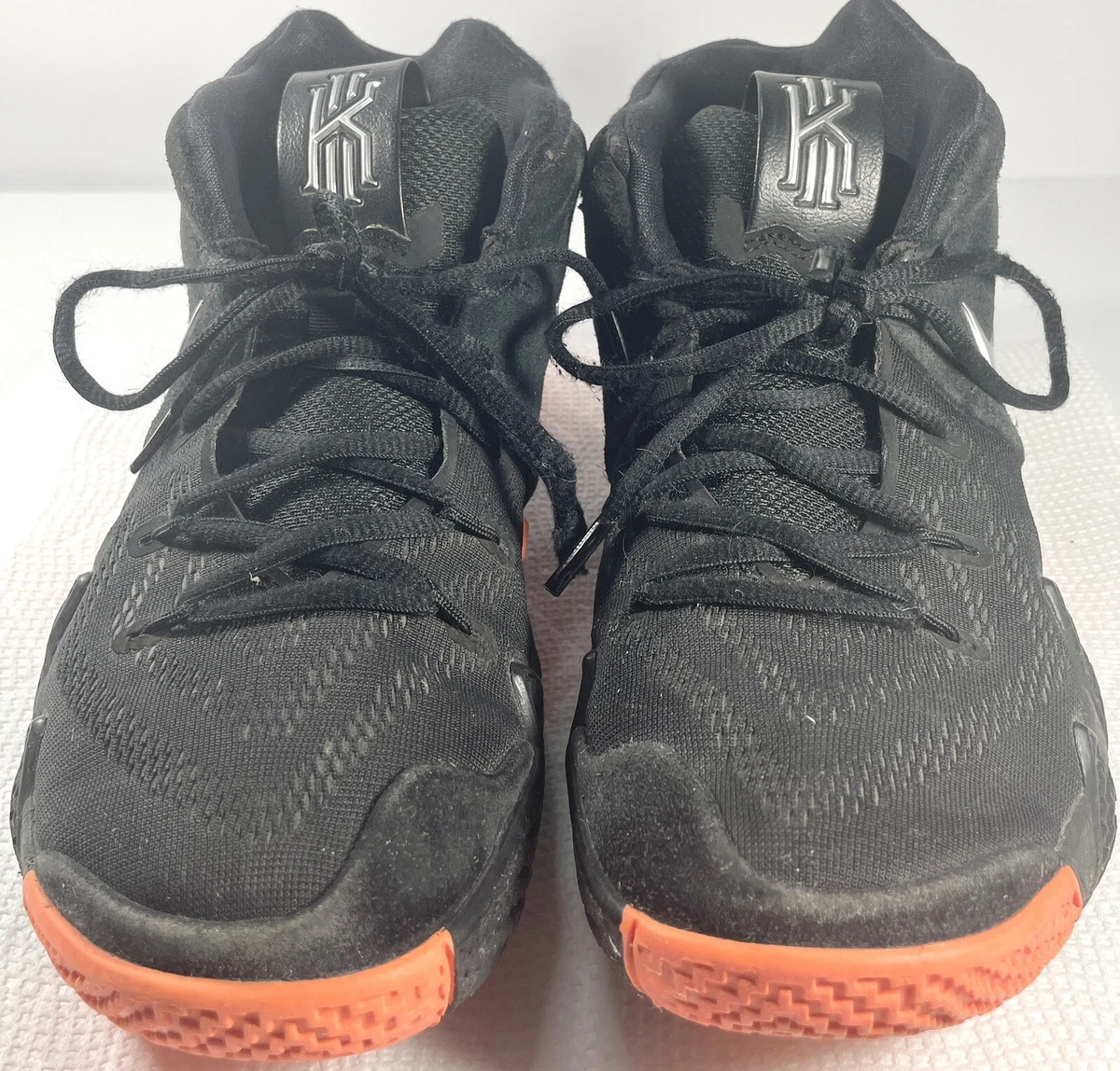 Nike Kyrie 4 Size 8 Black Silver Orange Basketball Sneaker Shoe