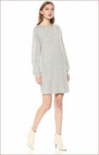 Splendid Women Grey Cashmere Blend Long Sleeve Sweater Dress RF8S290 XS