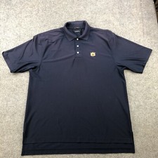 Vintage Auburn Tigers Polo Shirt Men XL Blue Embroidered Logo NCAA Divots*