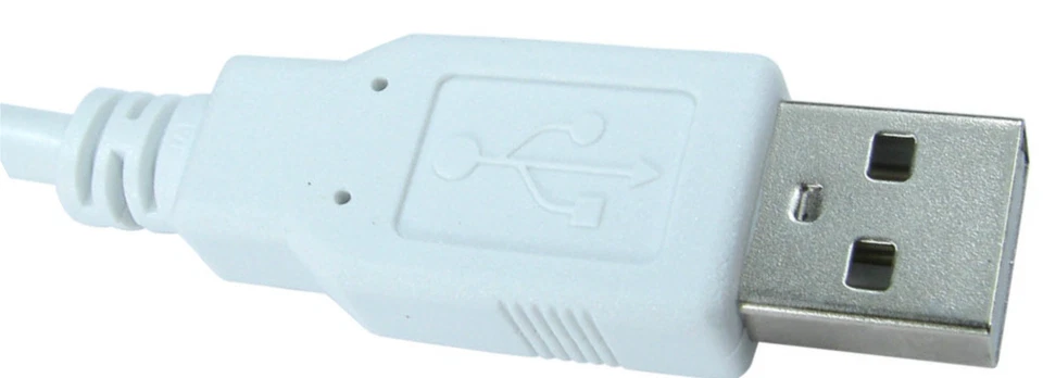 White 5m MALE A USB to Micro b USB Cable lead SILVER Contacts - Image 3 of 3