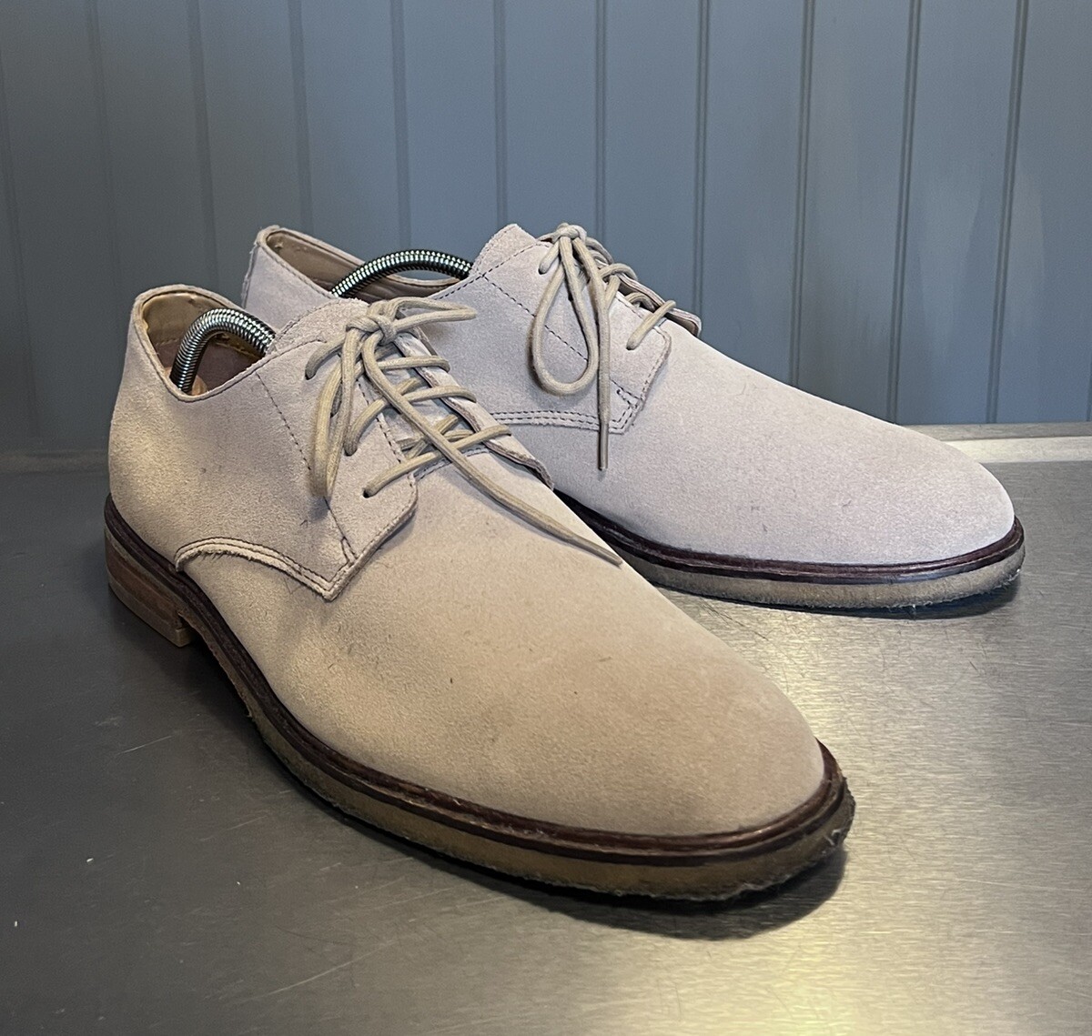 SAOLA Scarpe Oxford Derby originali Clarks avorio suola pelle scamosciata UK 11 EU 46