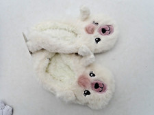 Kids White fuzzy Bear Slippers or Slipper Socks size 5-7