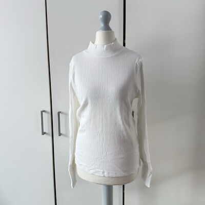 Free People The Dylan geripptes Langarmshirt mit Stehkragen Größe L Large