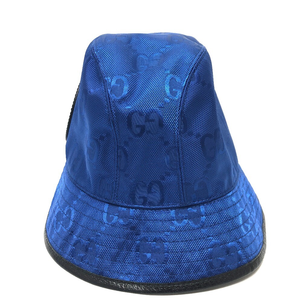 GUCCI 627115 Off The Grid Bucket Hat Fedora Hat Nylon blue  display picture 3