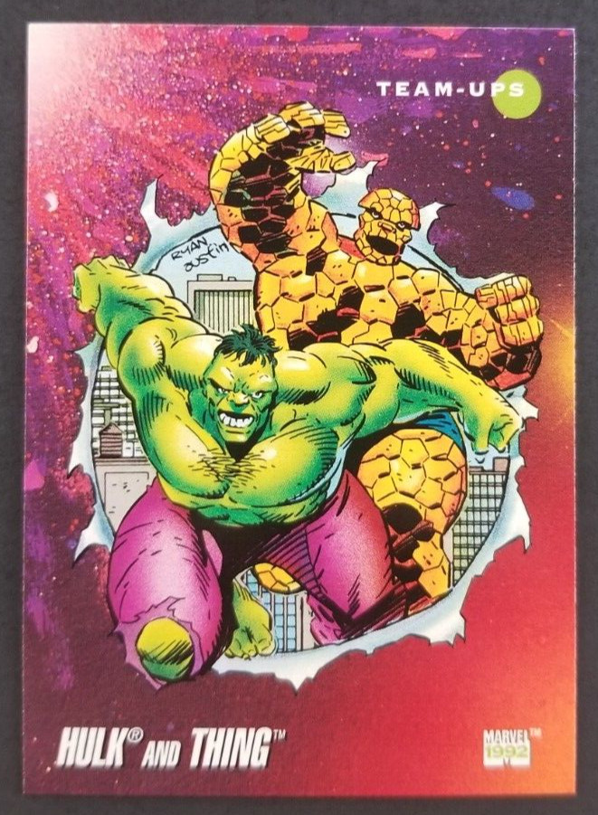 Hulk and Thing 1992 Marvel Impel Card #98 (NM)