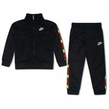 Nike Toddlers Taping Tricot Full Zip Tracksuit Set Jacket Jogger Black Red