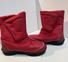 Lands End Youth Boys Girls size 6 M snow boots Red Hook Loop Close Warm Name Tag