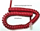 New Cherry Red 6Ft Short Handset Phone Cord Receiver Curly Coil Spring Bulk Pack