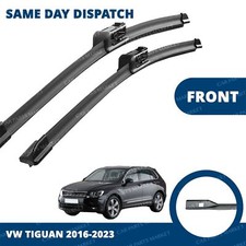 Front Windscreen 26" 21" Flat Aero Wiper Blades Pair for VW Tiguan 2016-2024