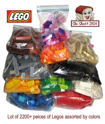 LEGO Bulk Lot 2200+ pcs all sorted by Colors 11 bags Legos