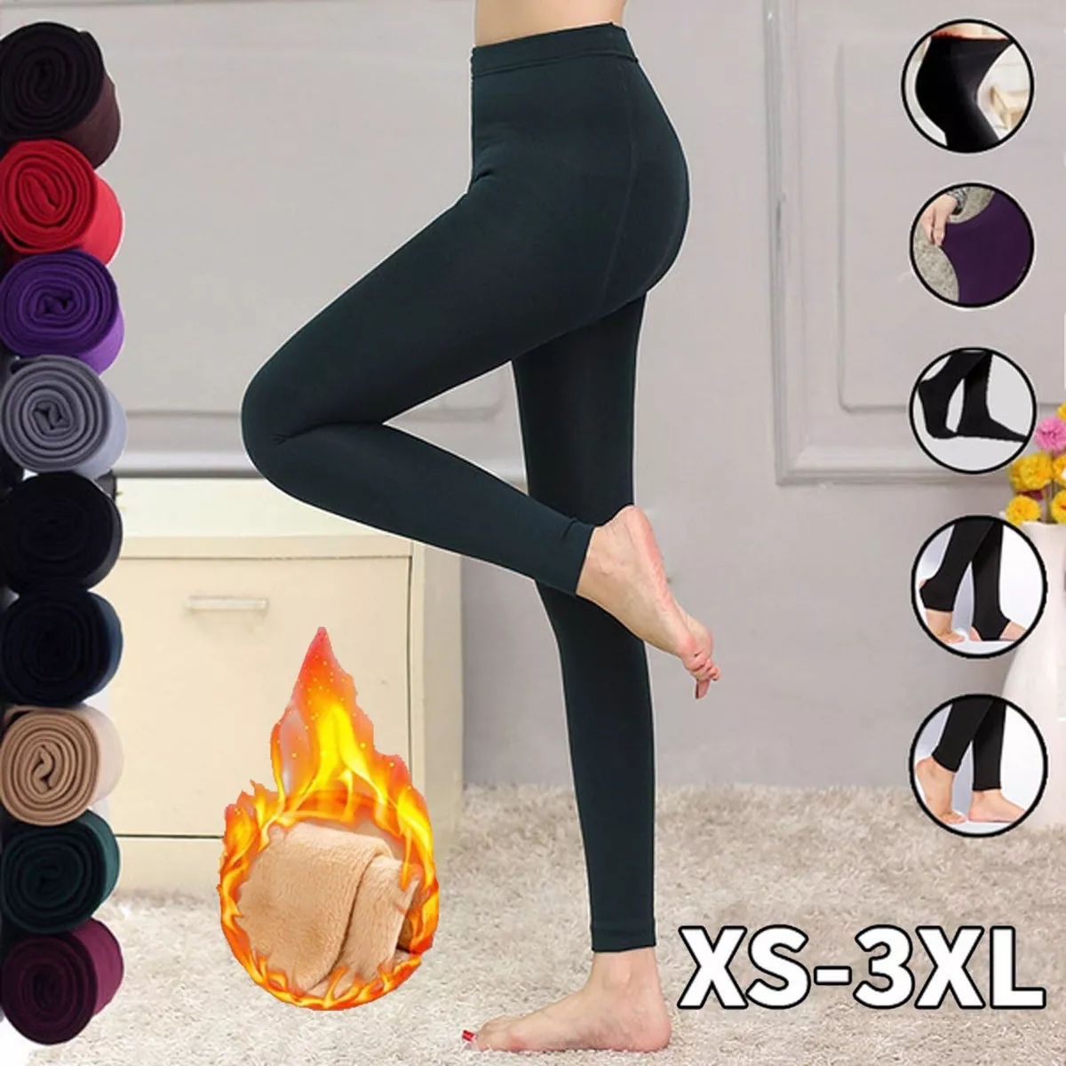 Fashion Women Brushed Stretch Fleece Lined Thick Tights Warm Winter Pants  Warm