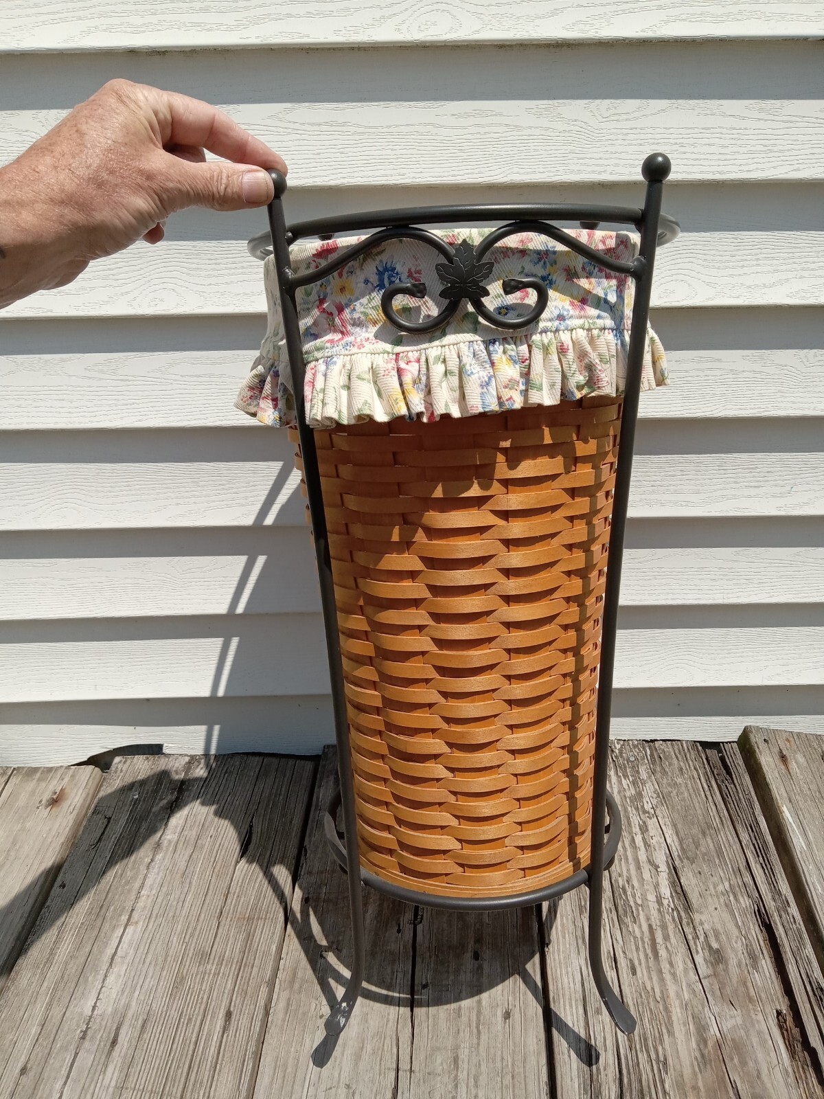 Longaberger 2002 Lg Umbrella Planter Plastic Protector Wrought Iron