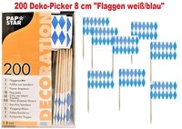 "200 Deko Picker 8 Cm \"Bayrisch Blau\" Oktoberfest Wiesn Party Bayrisch Bayern"